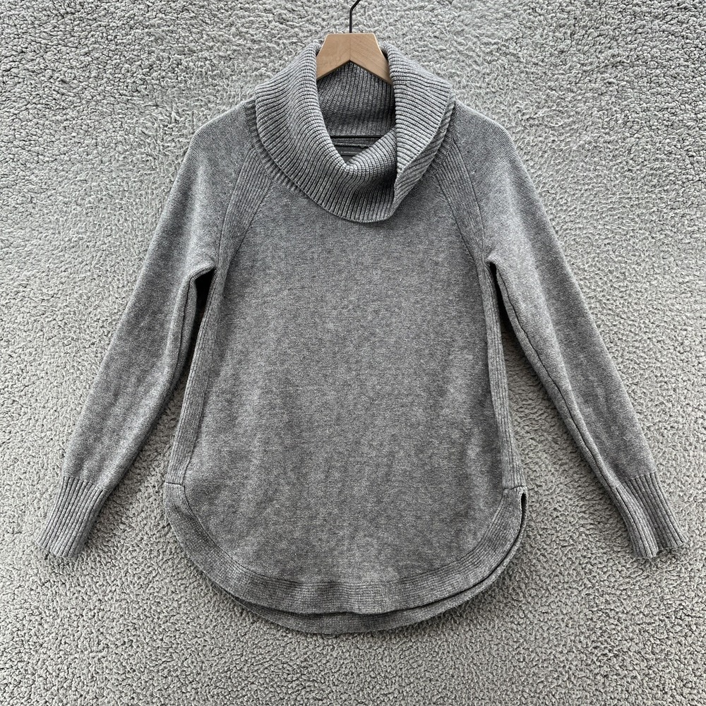 Anthropologie Sweater Womens Small Gray Round Hem Relaxed Cowl Neck Pullover